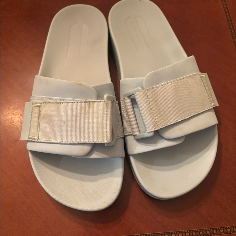 Light Blue Slide Sandals